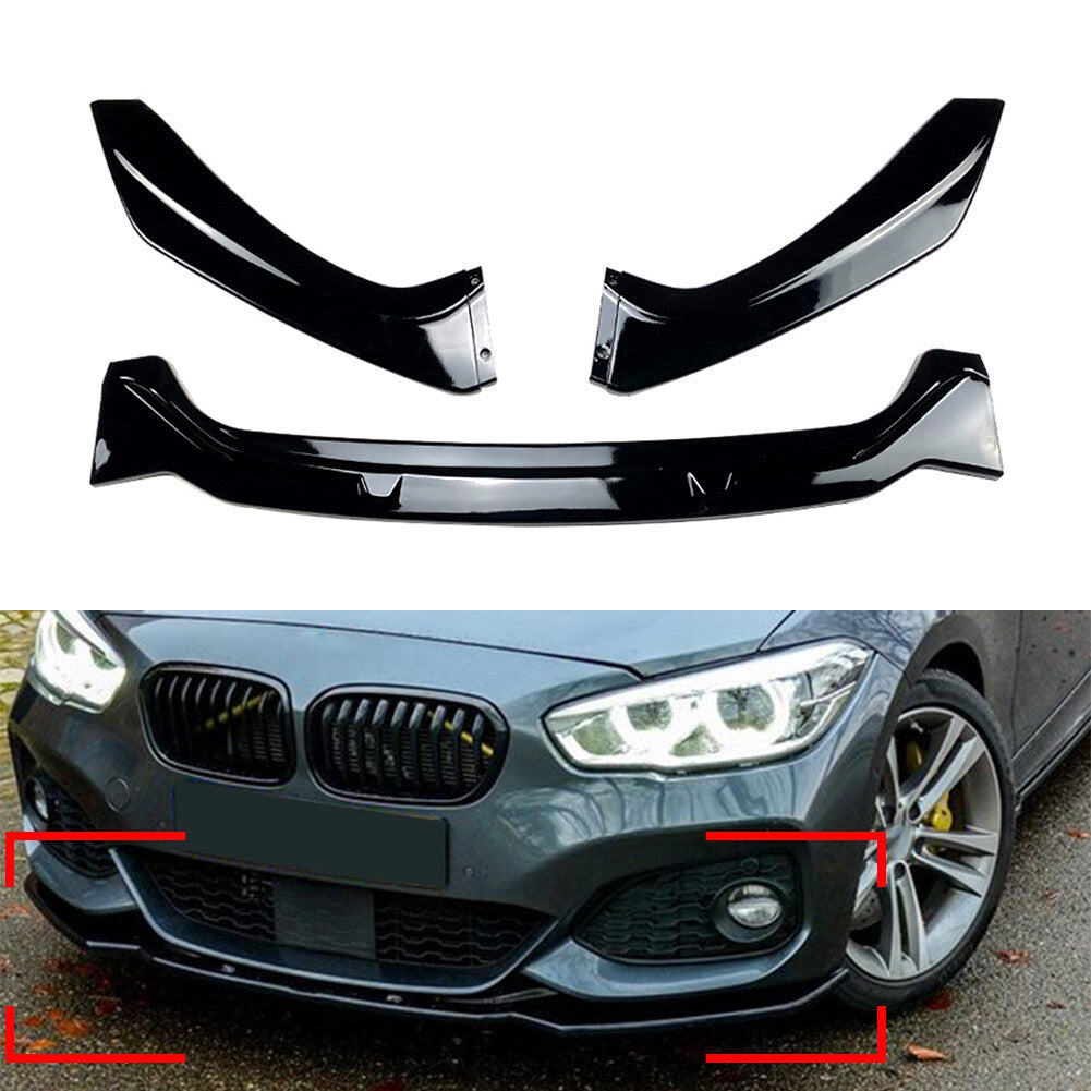 Car Front Bumper Lip Chin Spoiler Splitter for BMW 1 Series F20 F21 15-19 Black