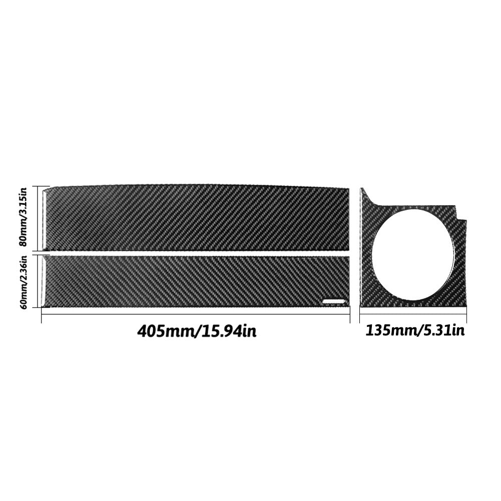 3Pcs Carbon Fiber for Co -pilot Air Vent Outlet Cover Trim for Ford for Mustang 2005-2009