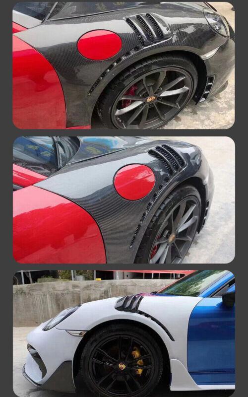 Carbon fiber side fender replacement trim for Porsche 718 982 Cayman GT4