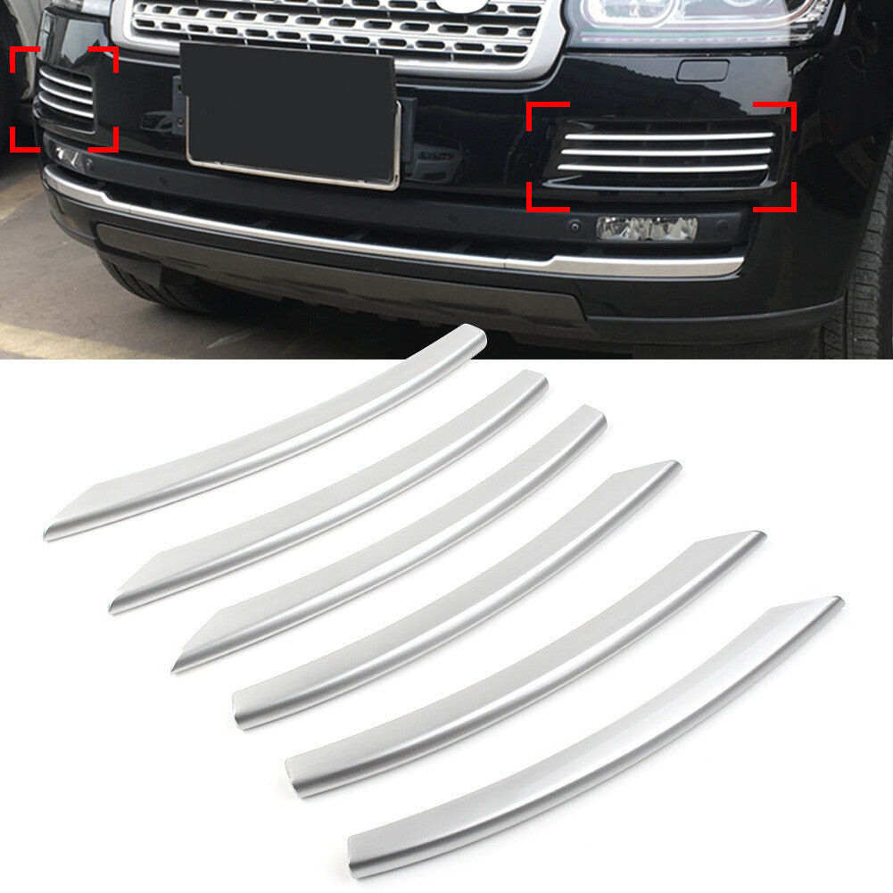 Fit 2013-17 for Land Rover for Range Rover Silver Front bumper Fog Light Lamp Cover Trim