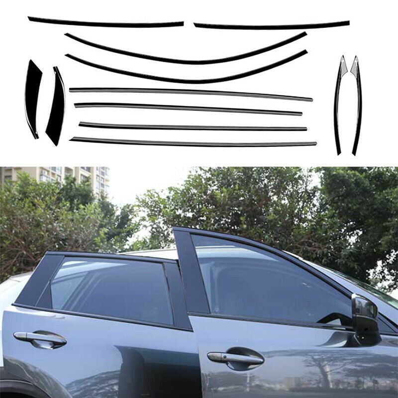 for Mazda CX-5 2017-2021 Black Steel Car Windows Strip Sill Molding Cover Trim
