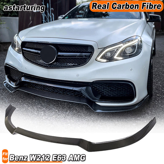 for Mercedes-Benz W212 E63 AMG 14-15 Real Carbon Fiber Front Bumper Lip Spoiler