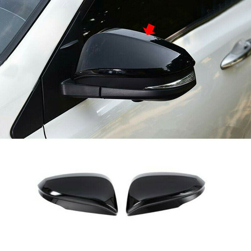 Glossy Black Rearview Mirror Protective Cover Trims for Toyota Venza 2021-2023