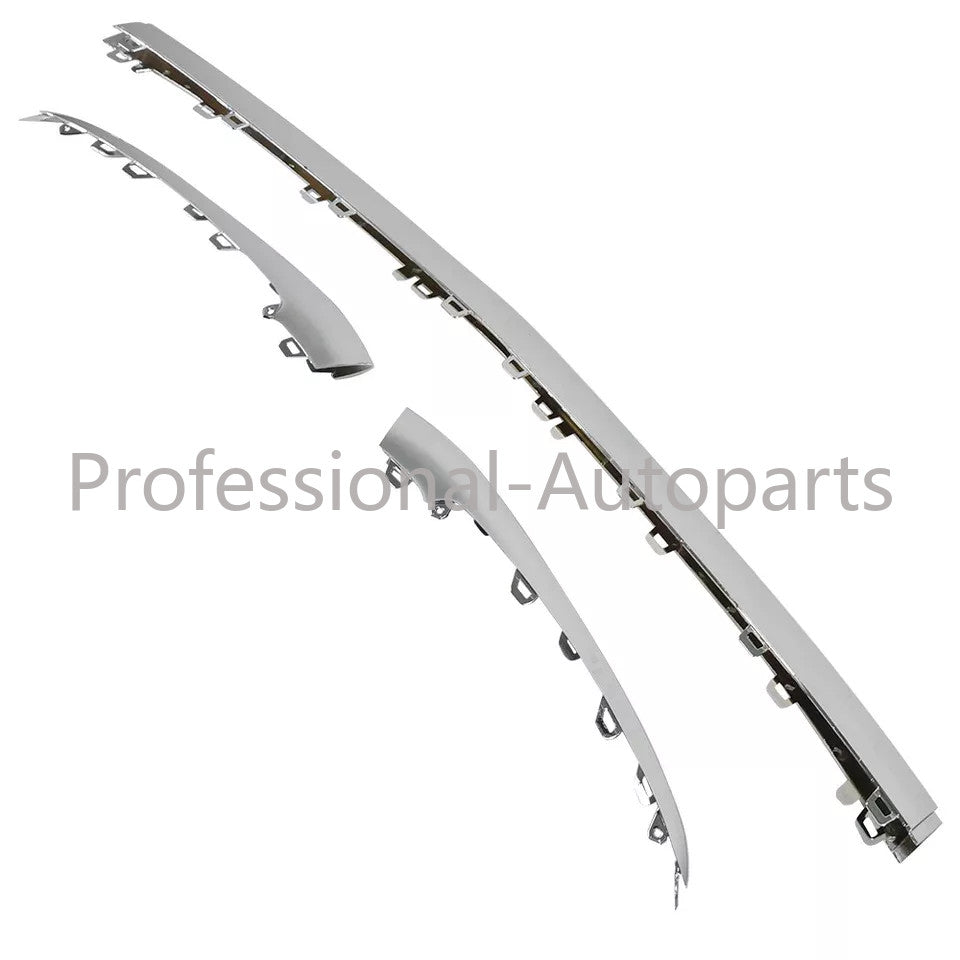 3Pcs Front Bumper Lip Trim Chrome Molding For 18-20 for Mercedes Benz W222 S450/560