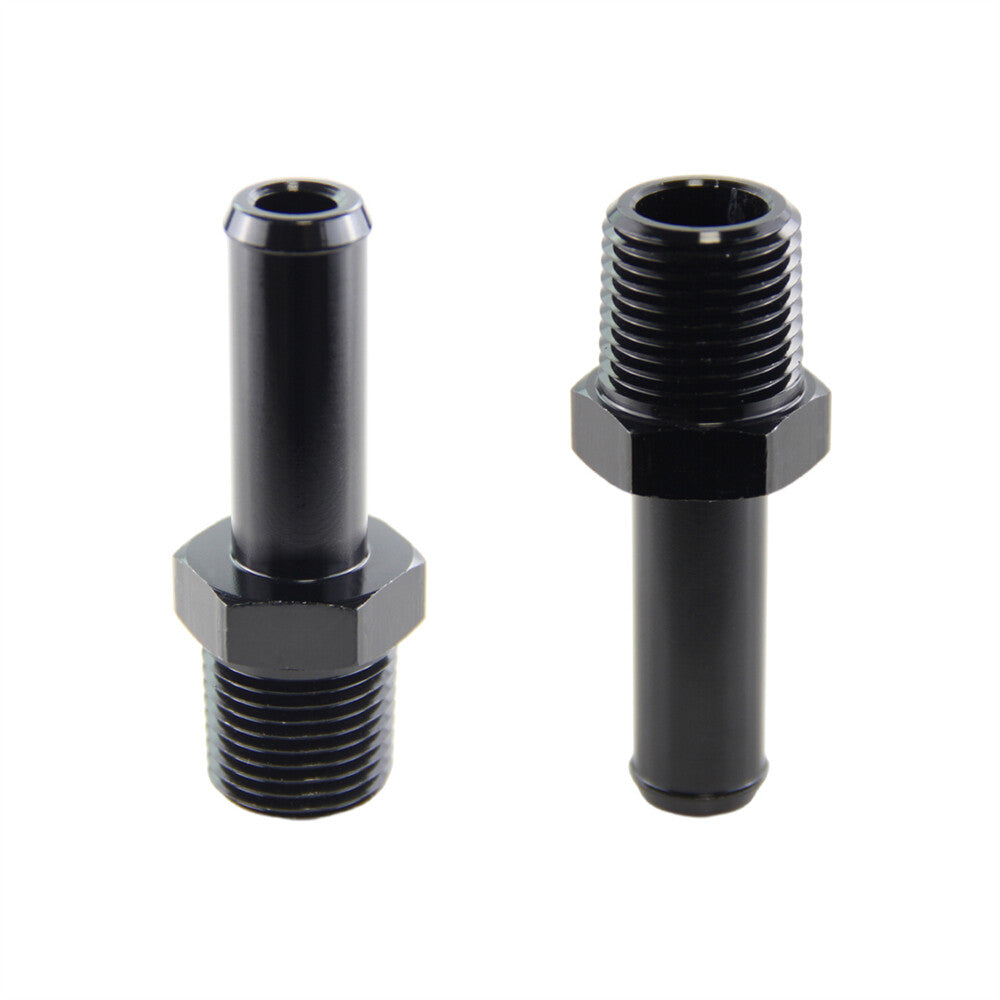 2PCS Aluminum AN10 1/2'' NPT Male to 5/8 Hose Barb Straight Adapter Fitting BK