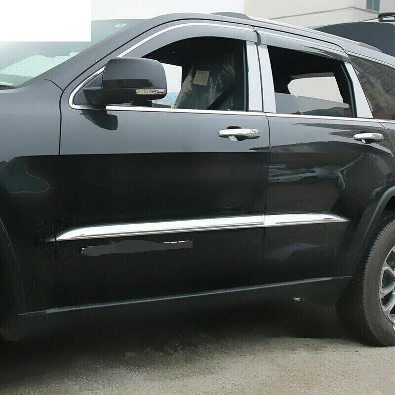 Window Trim Sun Vent Visor Rain Guard W/Chrome for Jeep Grand Cherokee 2011-2021