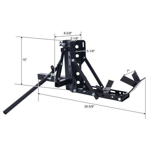 Motorcycle 2-inch to 5/8-inch receiver trailer mount pull rear tow rack