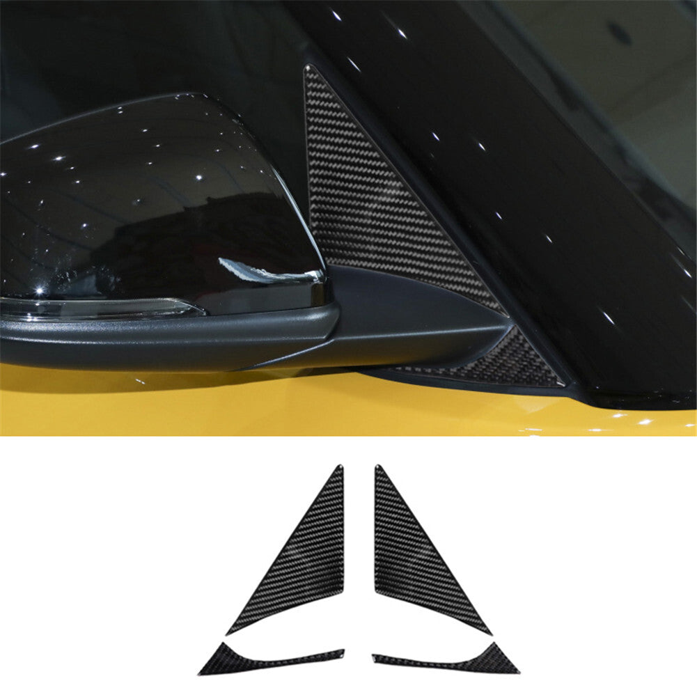 4Pcs Carbon Fiber Front Window A-Pillar Triangle Cover Trim for Toyota Supra