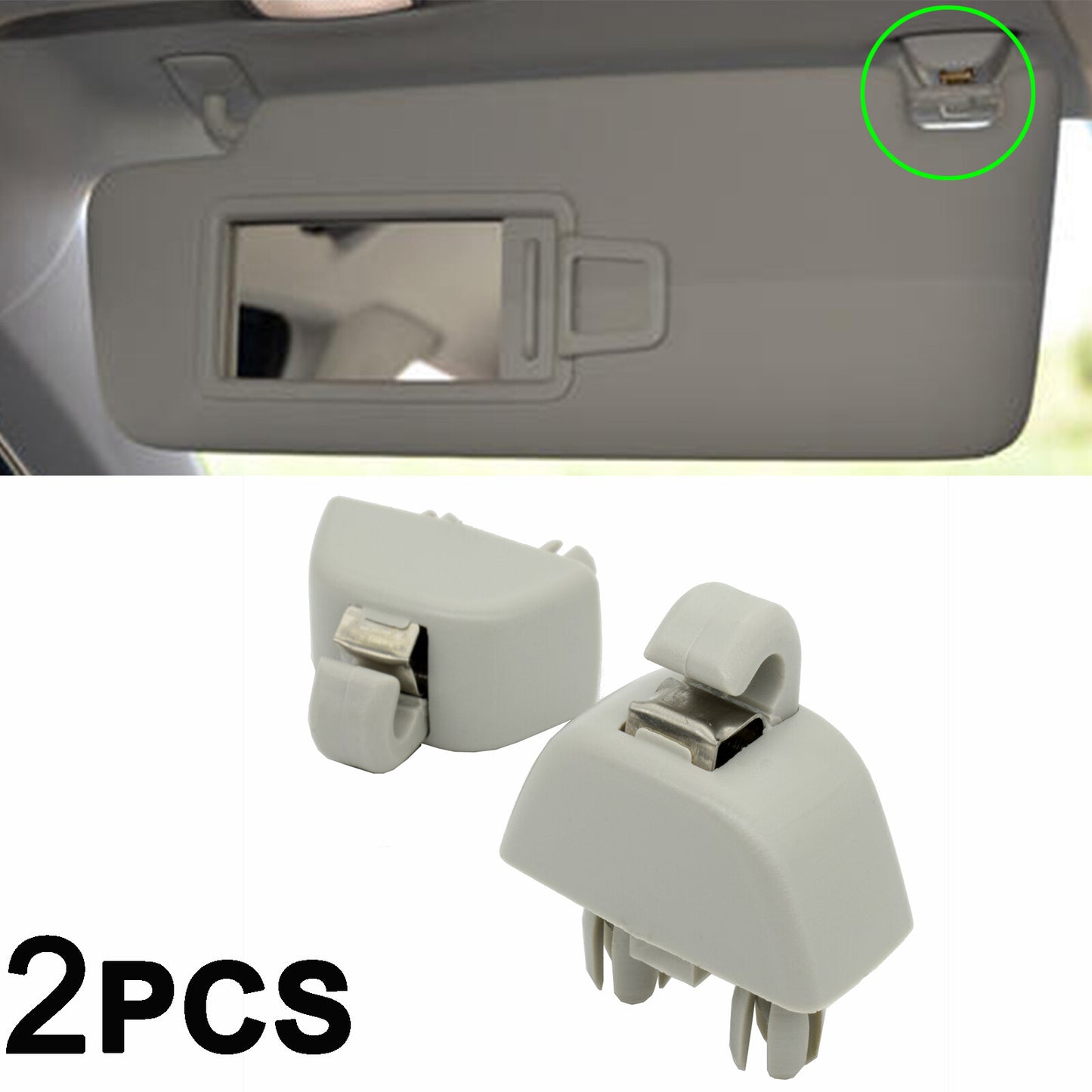 2 X Sun Visor Hook Clip for VW for Passat B7 Polo UP for SEAT MII for SKODA CITIGO RAPID AU