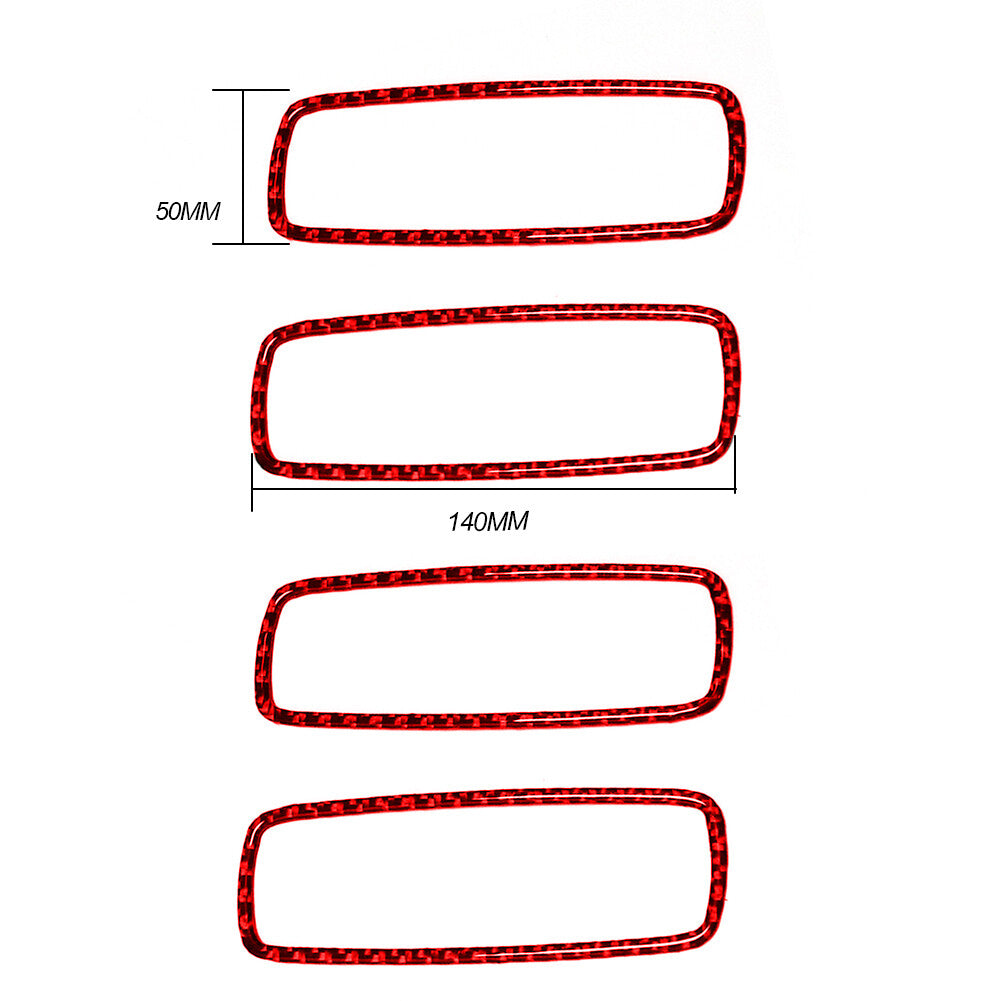 4Pcs Carbon Fiber Inner Door Frame Trim Cover for Dodge Journey 2009-2010 Red