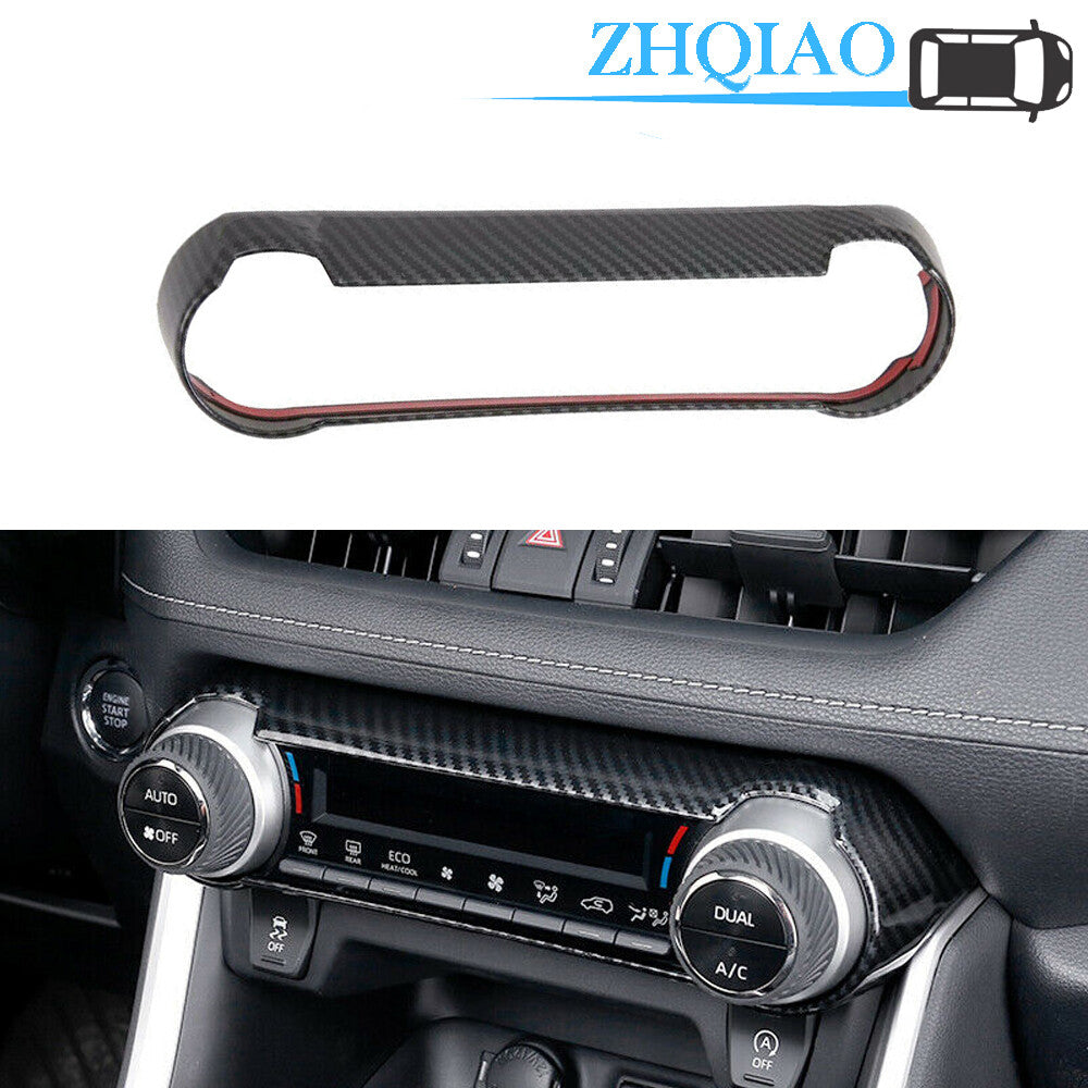 Carbon Fiber Inner Air Condition CD Panel Cover Trim Fits for Toyota RAV4 2019 2020