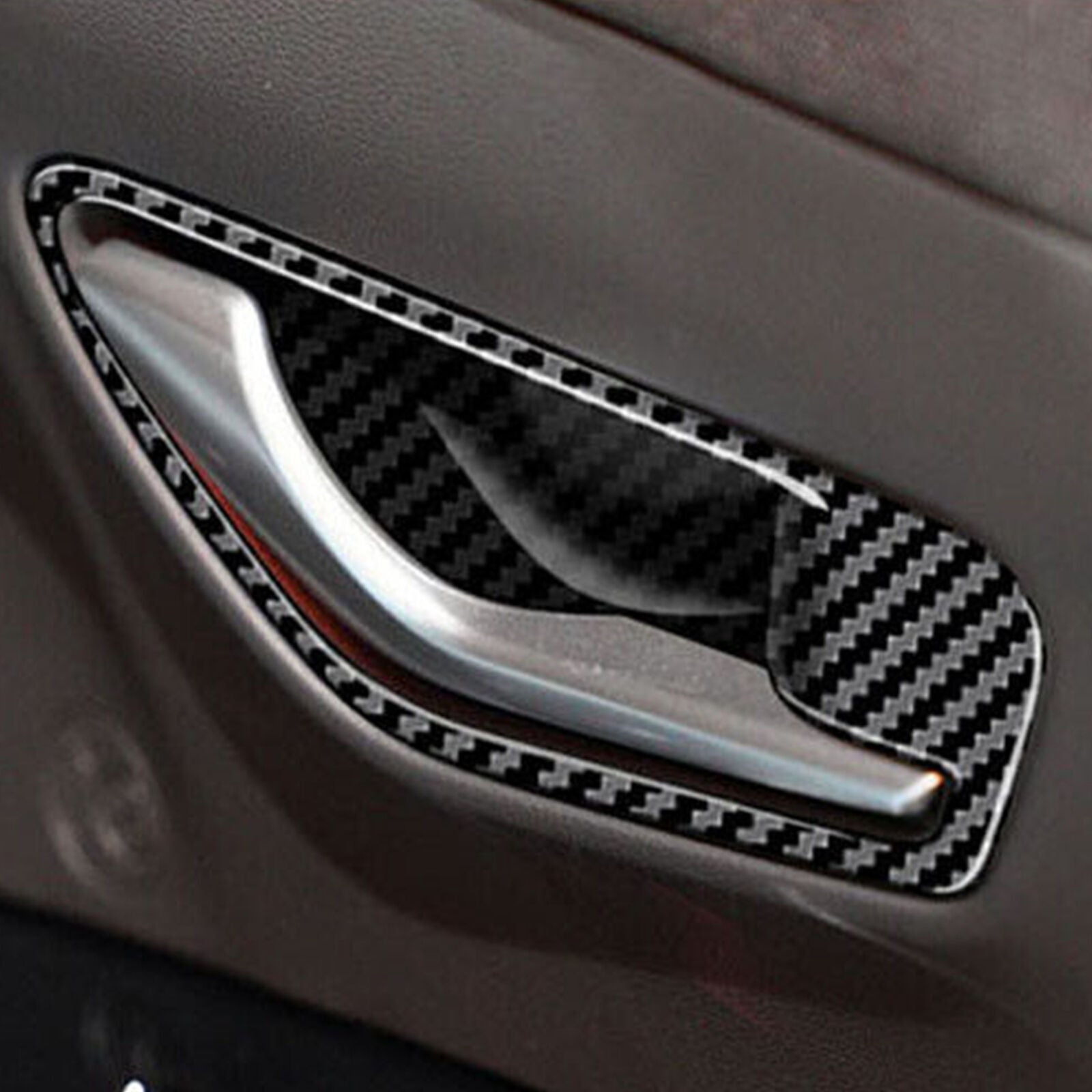 Carbon Fiber/Interior Door Handle Cover Trim for Hyundai for Santa Cruz 2022-2023