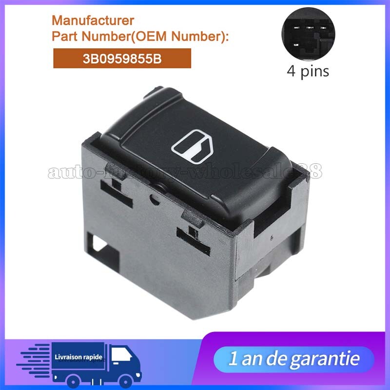 BOUTON DE LEVE VITRE AVANT DROIT POUR for VW for GOLF 4 DE 1998 ¨¤ 2005 3B0959855B NEUF