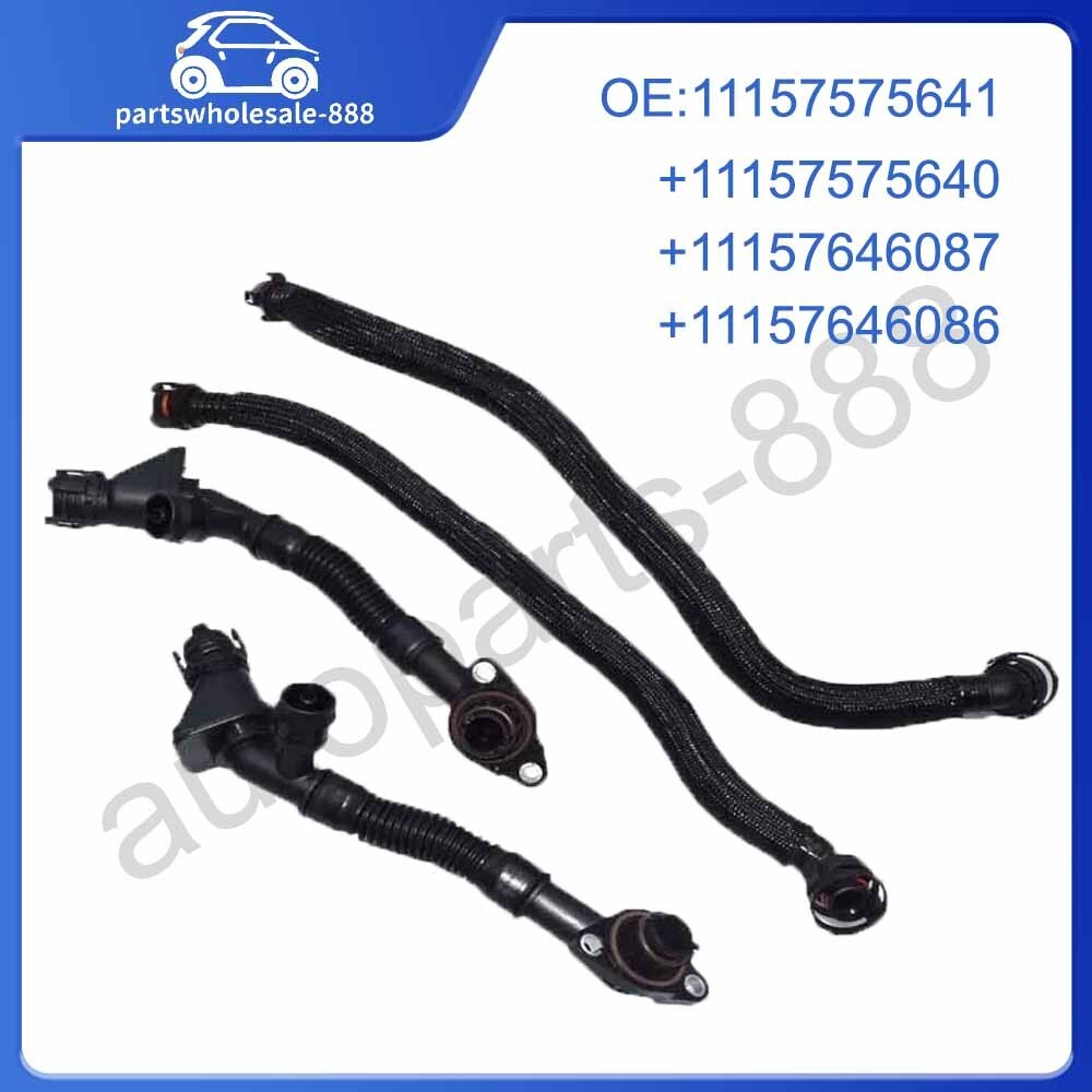 4PCS Left+Right Crankcase Vent Pipe for BMW 550i 650i 750i 750Li X5 X6