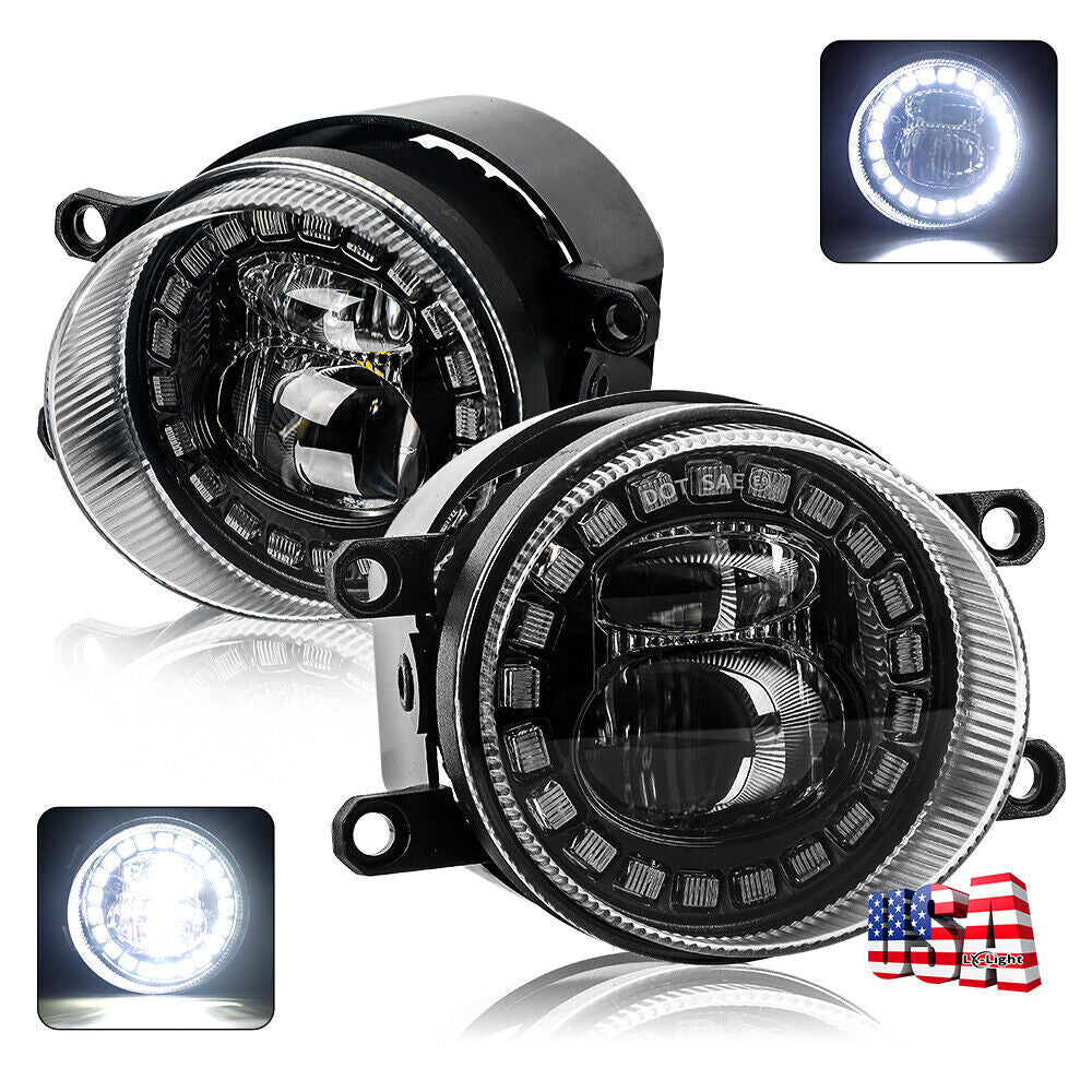 for Toyota Tacoma 4Runner Tundra RAV4 2012-2021 Halo LED Fog Lights Driving Lamp