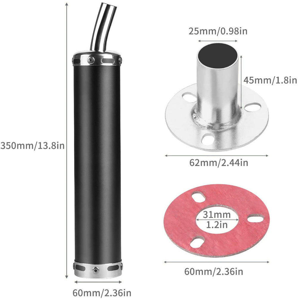 (22mm General purpose) Exhaust Pipe Muffler For Motorcycle Street Dirt Bike ATV