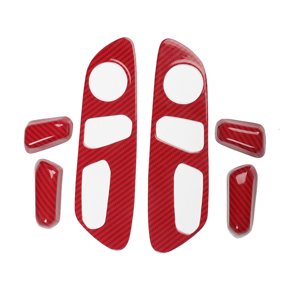 Car for Seat Adjustment Button Panel Trim Fit for Lexus for ES 2018-21 Red Carbon Fiber