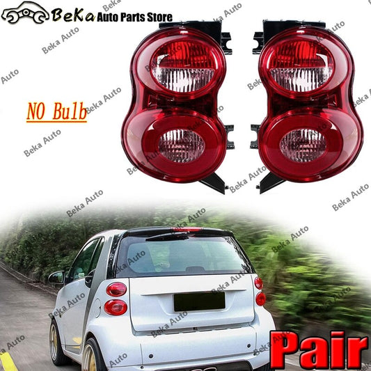 A pair of LHRH for smart taillight cover housings for Mercedes-Benz 451 without bulbs.