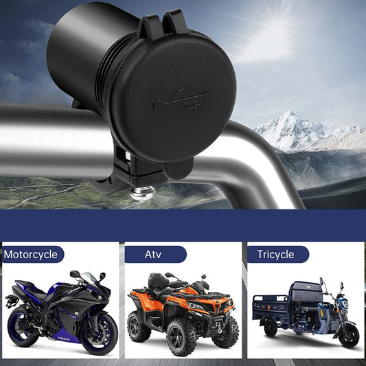 12V Waterproof Motorcycle Handlebar USB Charger Adapter Power Supply Socket