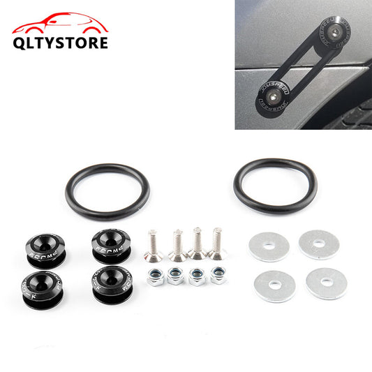 JDM Quick Release Fasteners Bumper Trunk Fender Hatch Lids Kit Aluminum Black