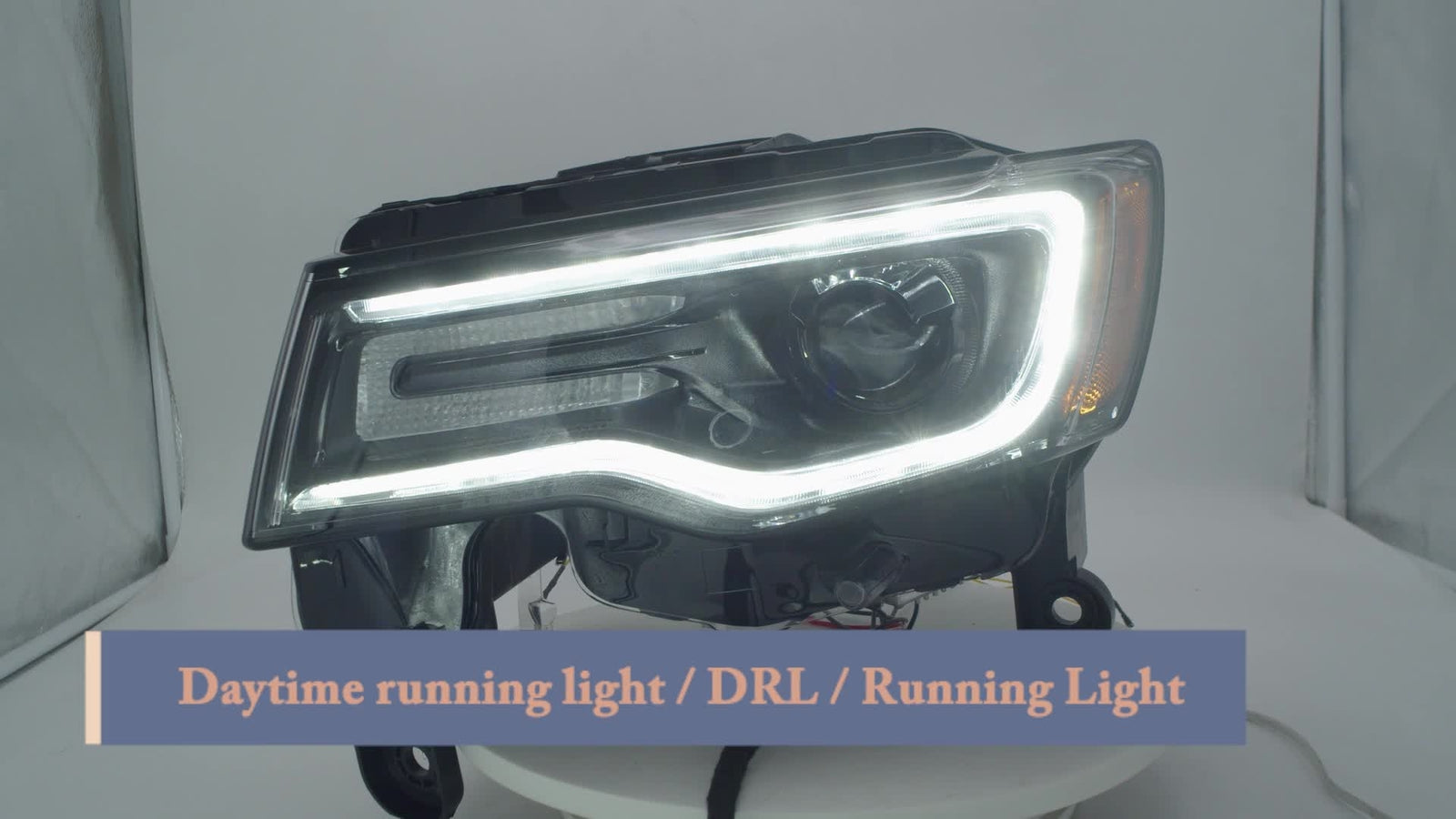 2P For 2017-2021 for Jeep Grand Cherokee Factory HID/Xenon Headlights LED DRL Black