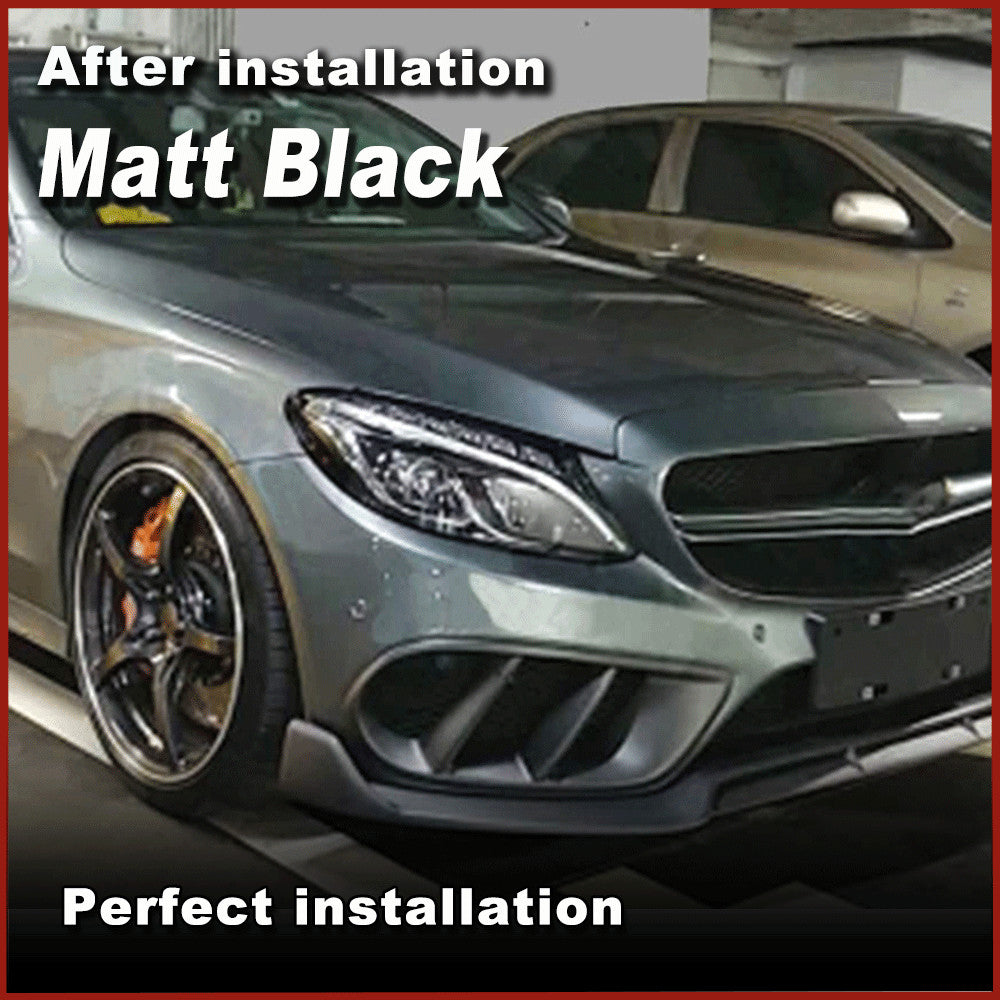 2xMatt Black FRP Front Bumper Air Vent Cover For Merceben W205 C300 C43 15-18