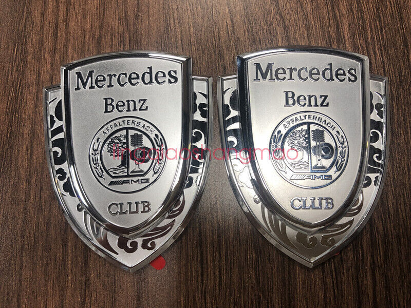 Car Body Emblem Rear Trunk Lid Badge Silver AFFALTERBACH Club for Mercedes
