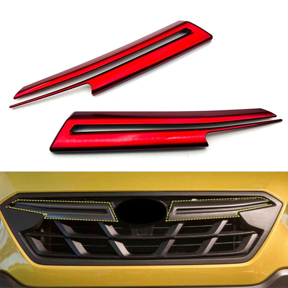 For XV 2021-2023 Red Front Bumper Center Hood Grill Strip Trim ABS