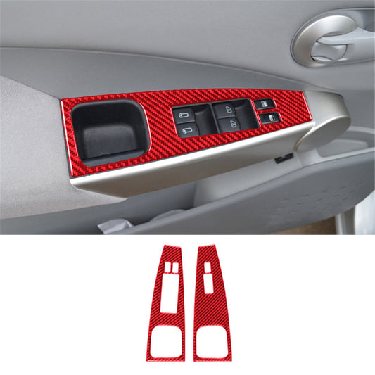 for Nissan Quest 2004-2006 Red 2Pcs Rear Window Switch Button Trim Cover Type B