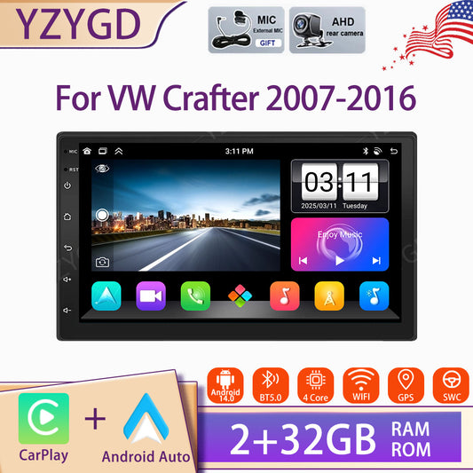 for VW Crafter 2007-2016 7 Android 14 CarPlay Car Stereo Radio Screen GPS Navi