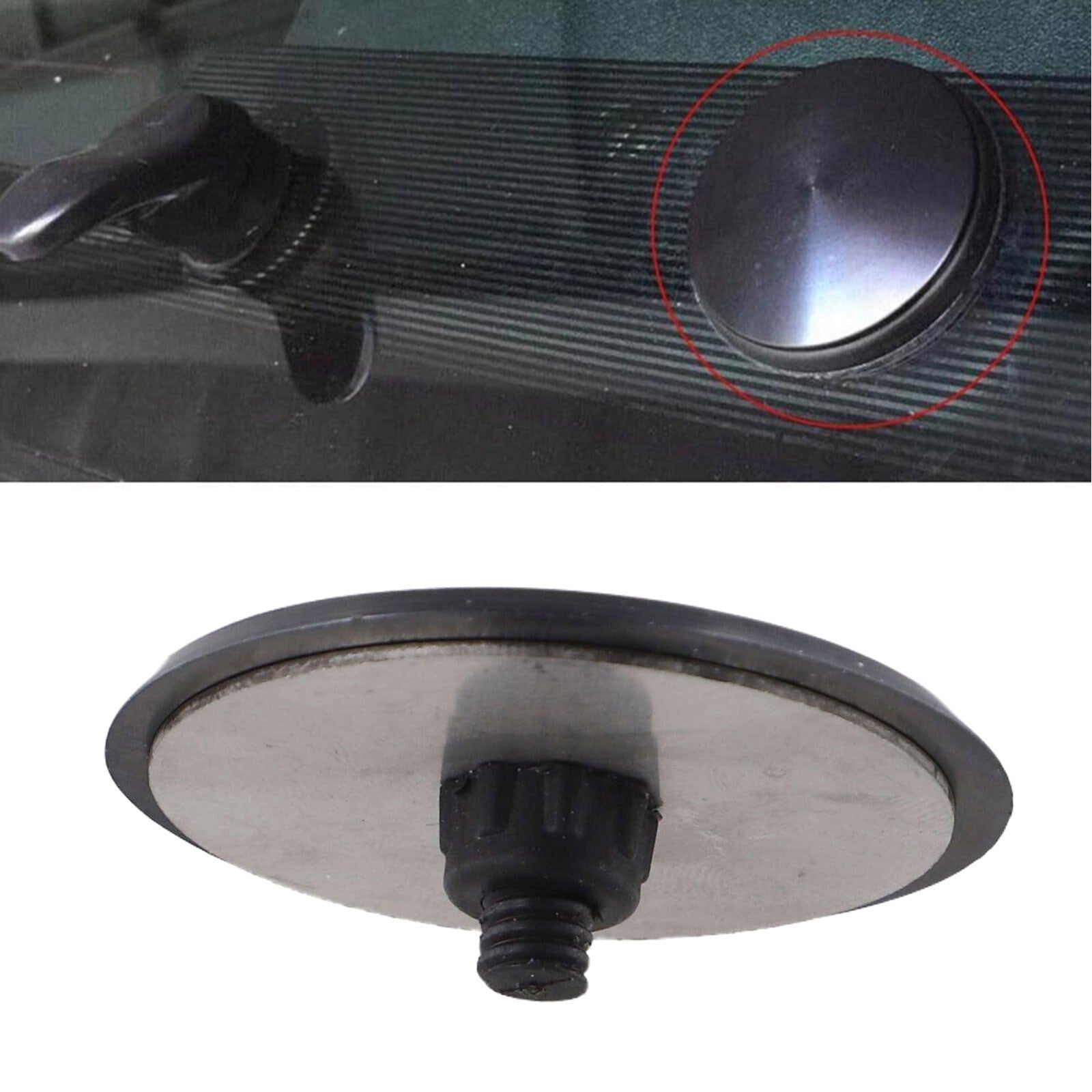 Black Waterproof Rear Windscreen Wiper Antenna Hole Cover P-lug For Cars