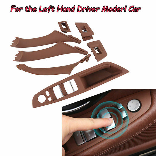 7-piece set of interior door handles, window lifter switch buttons, and frame panels for BMW F10 and F18