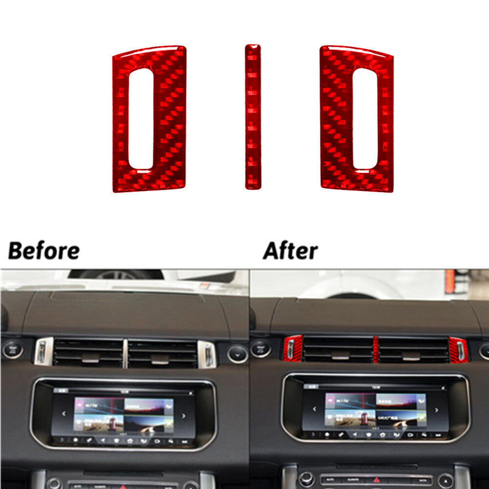 Red Carbon Fiber Center Air Vent Cover Trim For Land for Range Rover Sport 2014-2017