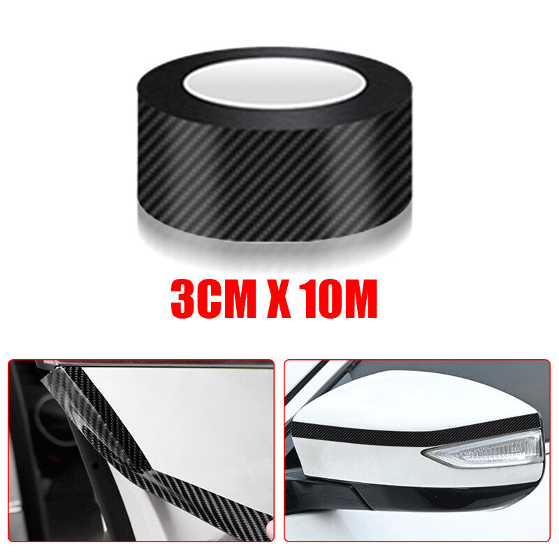 5D Car Carbon Fiber Vinyl Film Sticker Door Sill Scuff Anti Scratch Tape Protect
