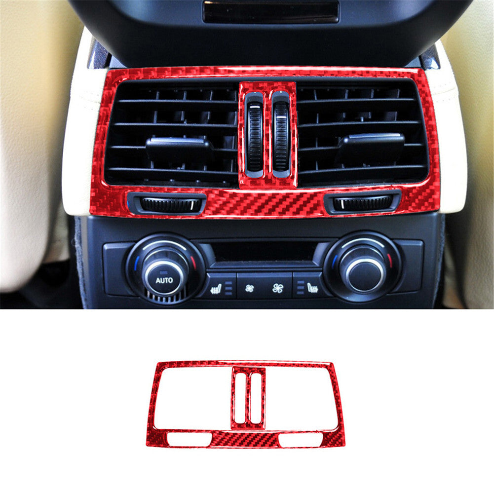 Red Carbon Fiber Rear Vent Outlet Frame Cover for BMW X5 E70 X6 E71 2008-2013 A