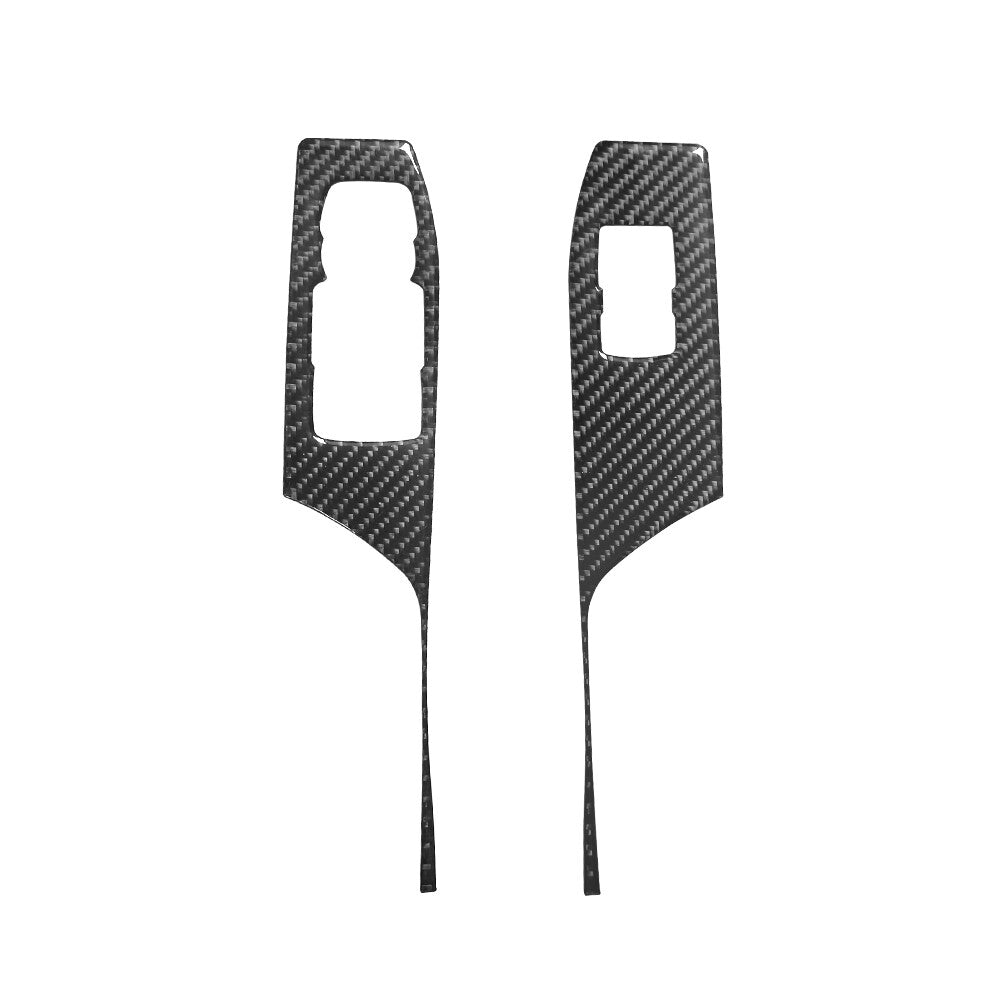 2Pcs Carbon Fiber Window Lift Control Trim for Chevrolet Camaro 2016-2018 Type B