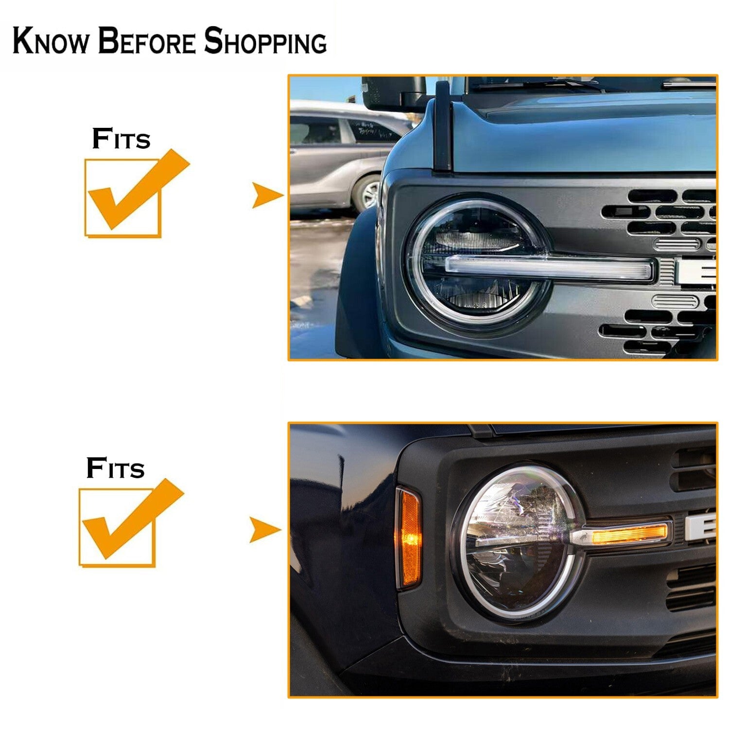 Red Front Headlight Cover Trim Lamp Hoods Guards for Ford Bronco 2021 2022 2023