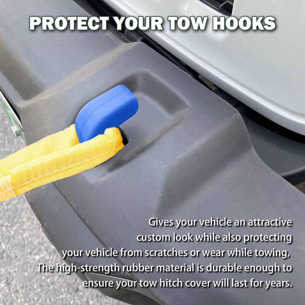 Front Factory Bumper Tow Hook Cover Trim for Jeep for Wrangler JK JL JT 2007-23 Blue