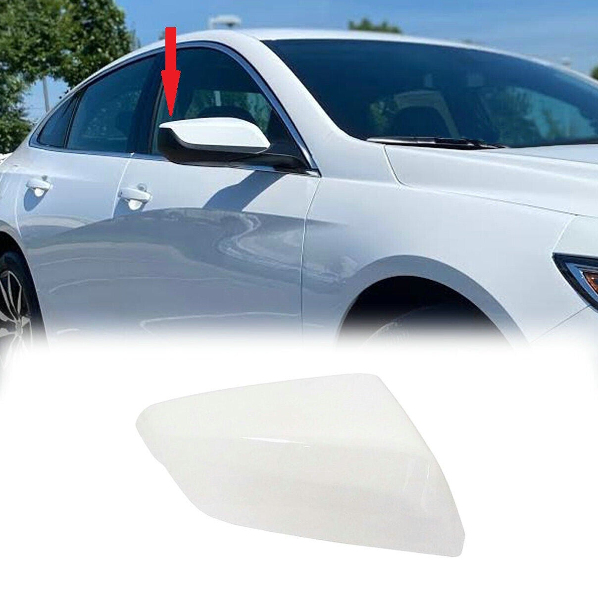 2016-2020 for Chevrolet Malibu White Passenger Side Door Wing Mirror Cover Cap For