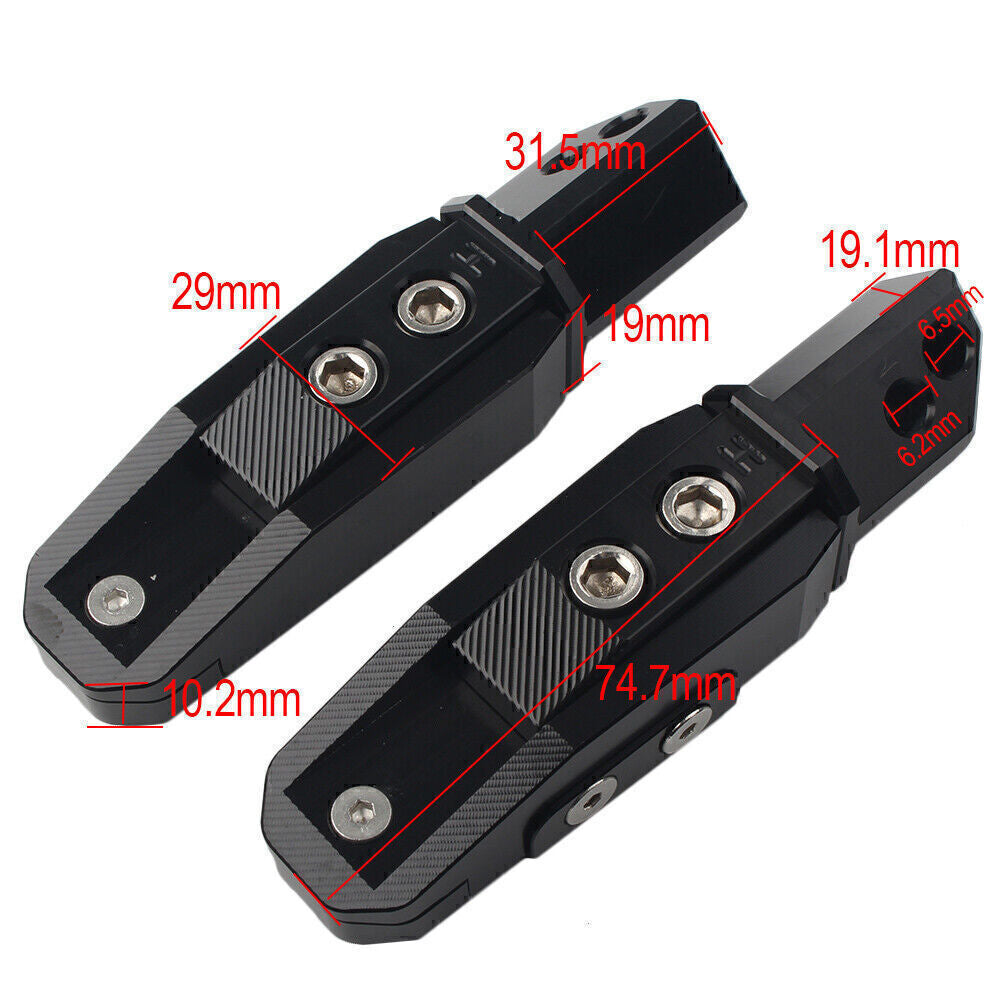 Rear Passenger Foot Pegs Pedal Pads Fit for Honda CBR600RR F5 CBR600 F4/F4I Black