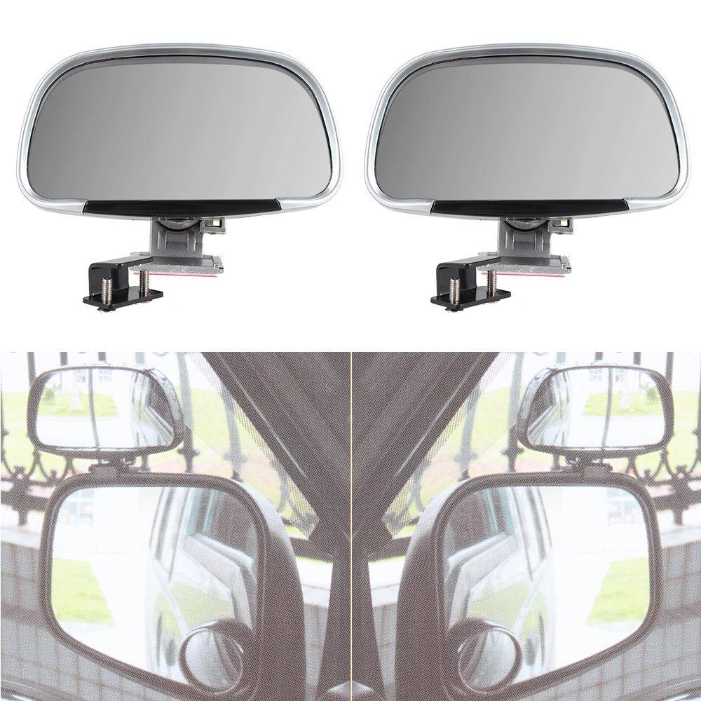 2pcs Universal Vehicle Blind Spot Rear Rearview Mirror Wide Angle Mirrors Silver