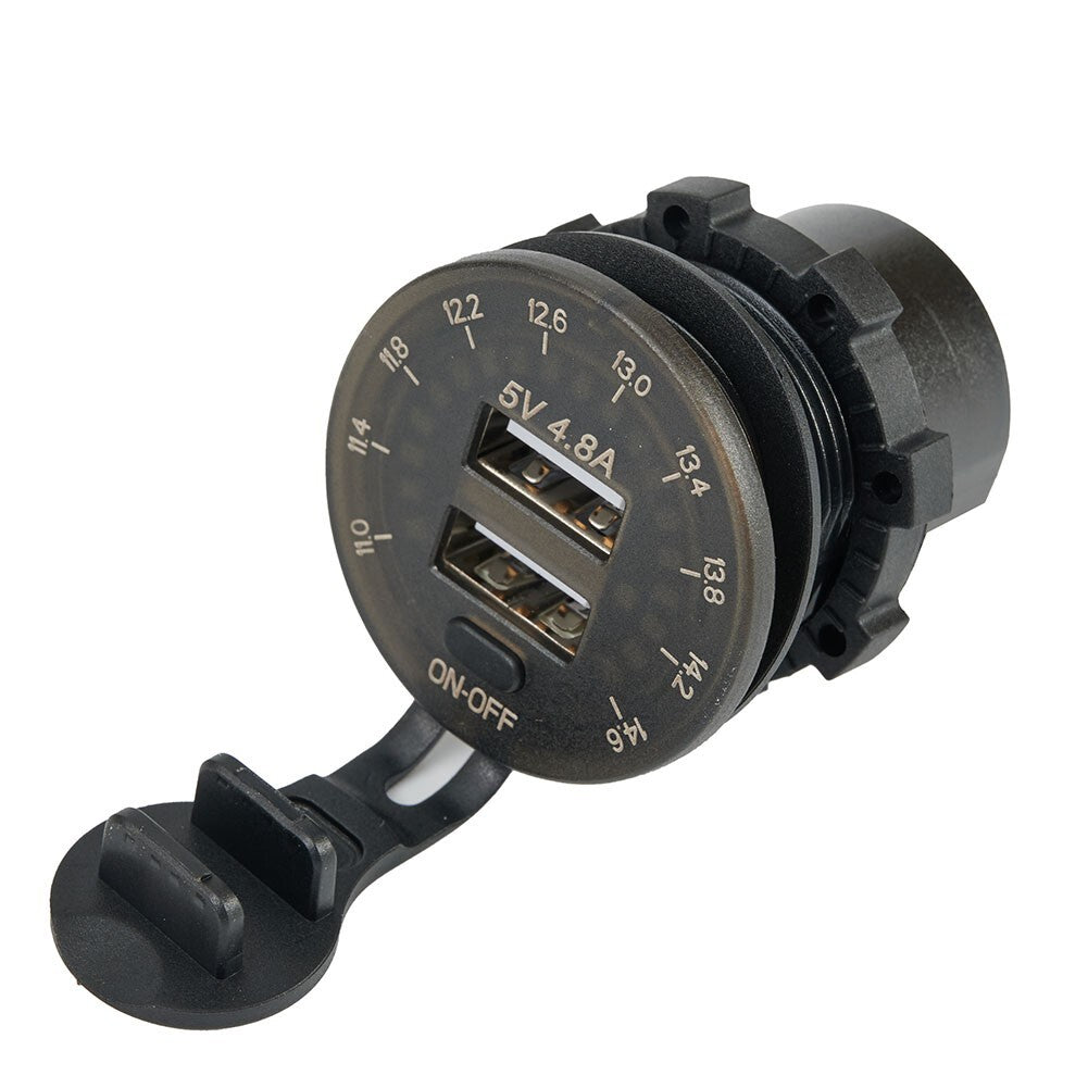 5v 4.8A Dual-USB Car Fast Charging Charger Socket With LED Voltmeter Display
