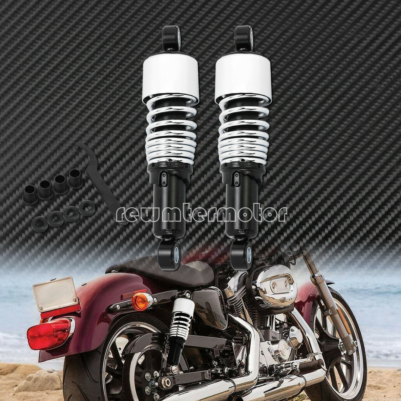 Motorcycle Chrome Rear Shock Absorbers Lowering Fit for Harley Sportster XL1200
