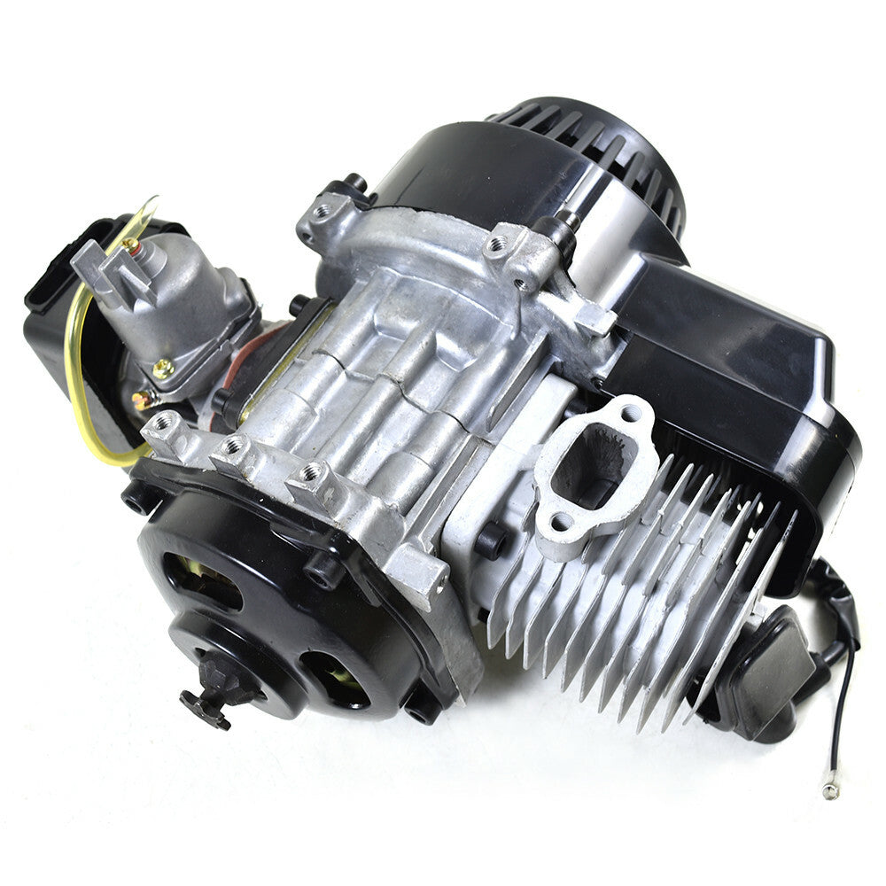 50cc, 47cc, 49cc 2-step motor suitable for mini pocket bikes, scooters, off-road bikes, and all-terrain vehicles.