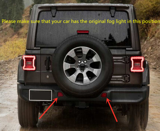 Fog light and rear bumper light kit (2 pieces) for 2018-2023 for Jeep for Wrangler JL LED rear.