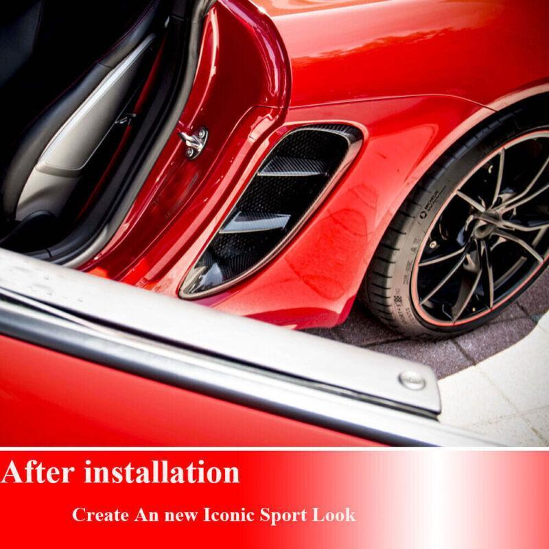 Carbon fiber is used for the side vent mudguard air intake covers of the for Porsche 718 Cayman.