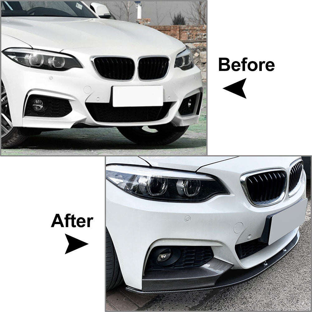 Front Bumper Spoiler Lip+Side Splitter Cover Trim for BMW 2 Series F22 F23