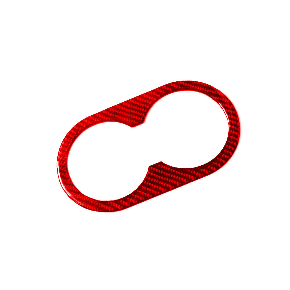 Red Carbon Fiber Rear Center Cup Holder Cover Trim for Dodge for Ram 1500 2009-2012