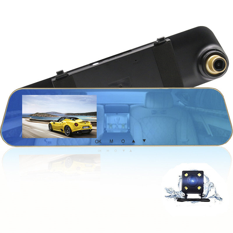 Car Rearview Mirror 4.31080P Car DVR Mirror Dual Dash Camera Dashcam Recorder