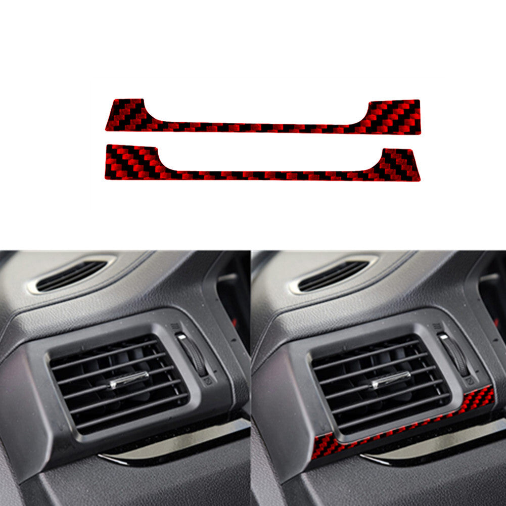 2x Red Carbon Fiber Front Door Air Vent Frame Trim for Honda Ridgeline 2017-2020